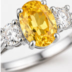 Aurelia Canary Ring – Silver Ring with Yellow Center Stone & Crystal Side Stones