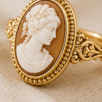 Camille Cameo Ring - Vintage Inspired Gold Ring