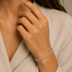Éclat Crystal Tennis Bracelet – Silver