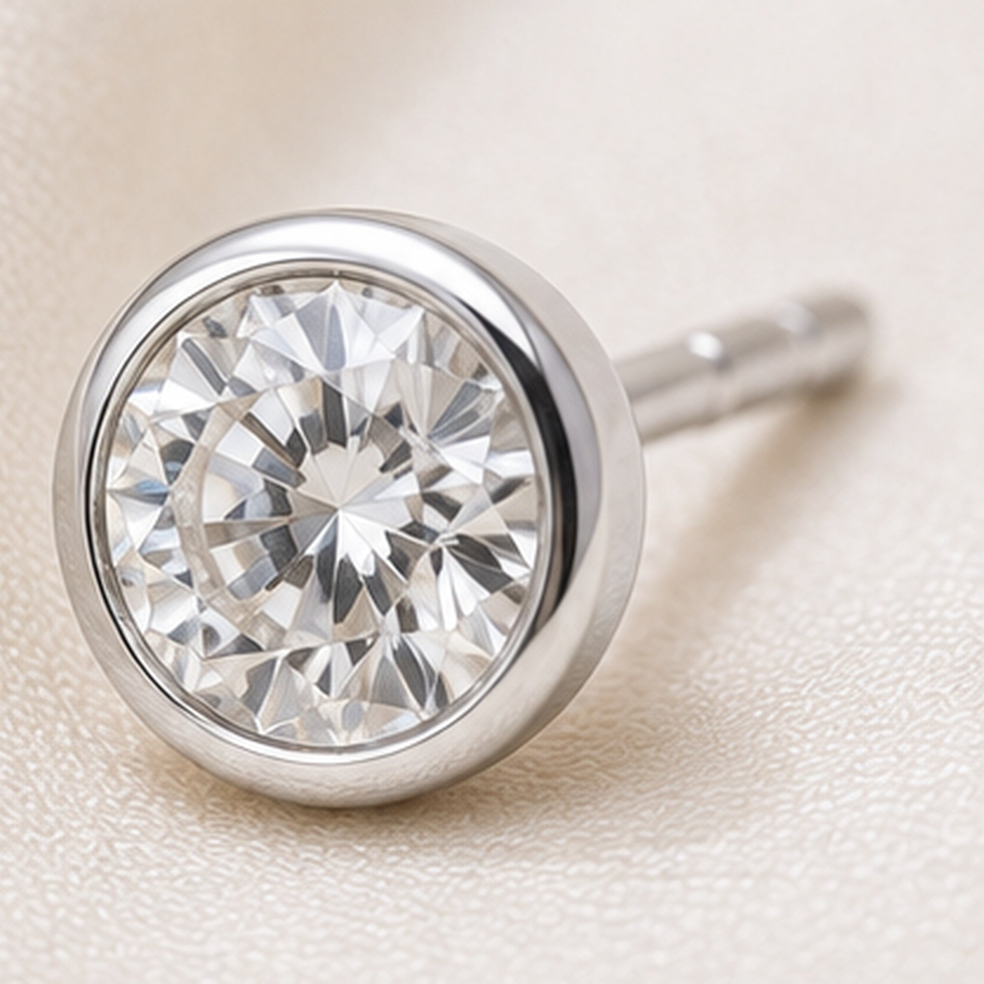 Lumière Crystal Stud Earrings – Silver Bezel-Style Crystal Studs