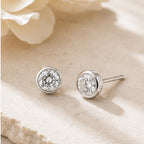 Lumière Crystal Stud Earrings – Silver Bezel-Style Crystal Studs