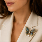 Papillon Abalone Brooch - Iridescent Abalone Wings & Pearl