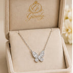 Seraphina Butterfly Necklace – Silver Pavé Crystal Butterfly Pendant