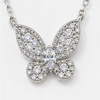 Seraphina Butterfly Necklace – Silver Pavé Crystal Butterfly Pendant