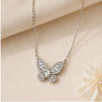 Seraphina Butterfly Necklace – Silver Pavé Crystal Butterfly Pendant