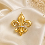 Versailles Fleur Brooch – Gold Fleur-de-Lis with Crystal Detail